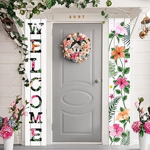 Frienda Welcome Floral Porch Banners Cover