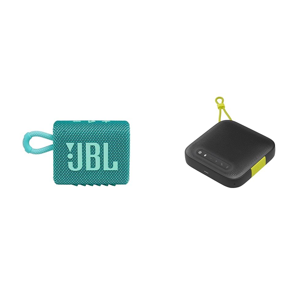 JBL Go 3 Portable Speaker with Bluetooth Built-in Battery Waterproof and Dustproof Feature - Teal and InfinityLab ClearCall