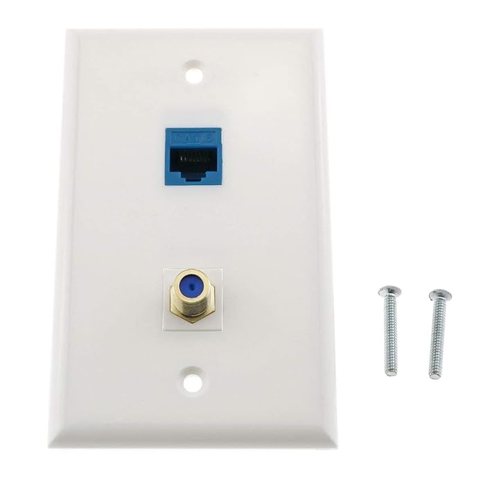 Buy Eoutstanding Coax Wall Plate Face White RJ45