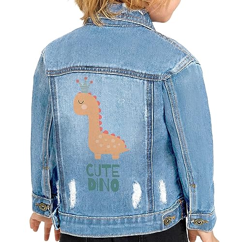Cute Dino Toddler Denim Jacket - Dinosaur Print Boy Gift - Colorful Design Boy Clothing