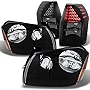 AKKON - For 2005 2006 2007 2008 Dodge Magnum Left + Right Side Black Head Lights + LED Black Smoke Tail Lights