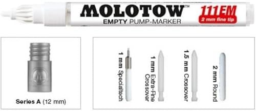 Miniatura 3 de Molotow ONE4ALL - Marcador de pintura acrílica vacía, 0.079 pulgadas, uso con recambio de pintura acrílica Molotow ONE4ALL (se vende por separado)