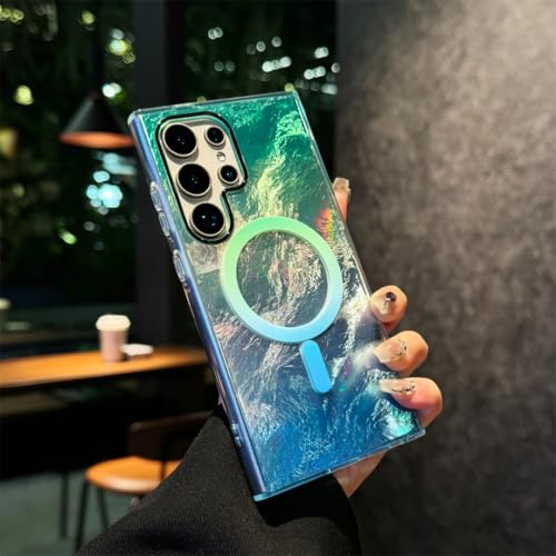 Coque Samsung S22 Ultra magnétique finition laser Aurora luxe