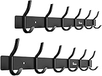 Vista 9 de Montado en la pared 16 pulgadas Percha Percha 6 ganchos aleación de aluminio plata para baño Kithchen plateado