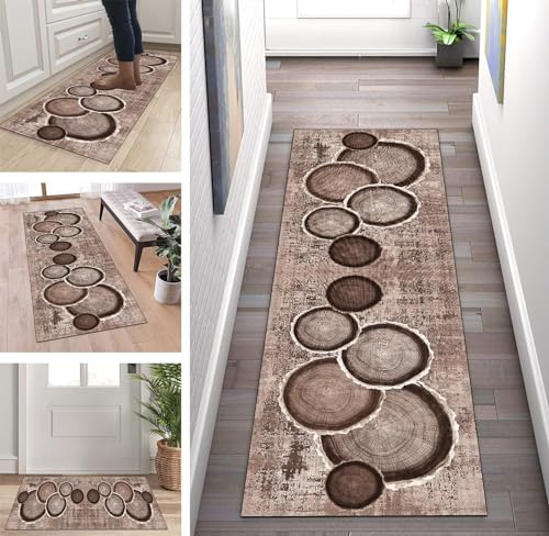 Tapis design moderne marron de qualité supérieure 60 x 150 cm