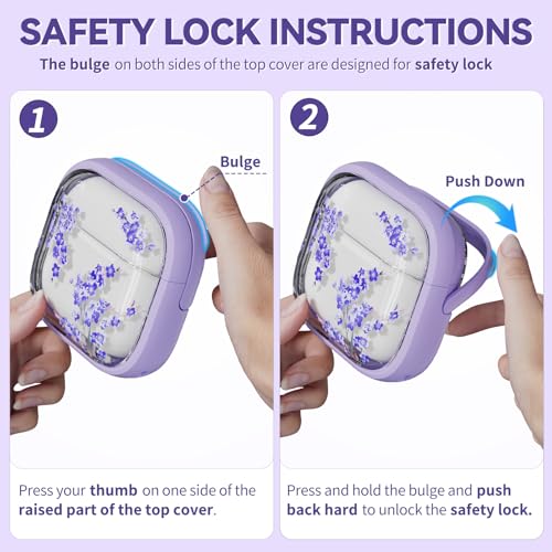 Image of Inesore for AirPods 4 Case Cover 2024 with Lock-Purple Bell Flower | Two-Piece Design,with Gold Keychain & Cleaning Pen,Support Wireless Charging,Cute Luxury Case for Women Girly