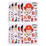 Kisangel 12 Blatt Teiliges Feuerwehrmann Sticker mit Leuchtenden Cartoon-Motiven DIY Bastelspaß für Feuerwehr Puzzle Aufkleber Hand-Auge-koordination und Feuerwehrausbildung für