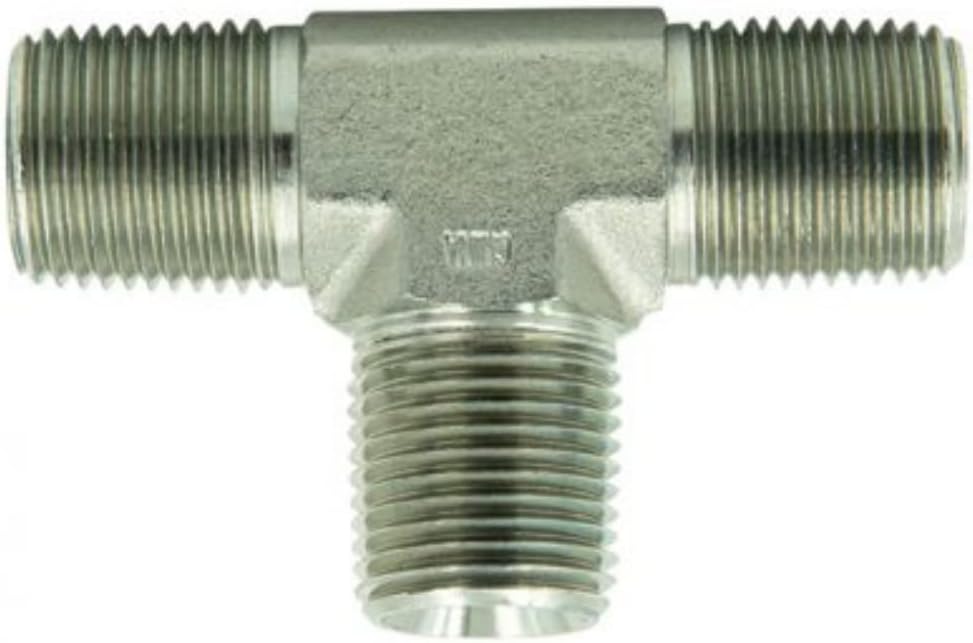 1/4 NPTF Male 3-Way Pipe Tee Hydraulic Split Fitting/Joiner Union | 5600-04-04-04