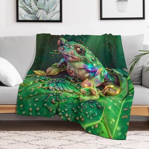 Couverture grenouille 130x150cm plaid doux pour lit et canapé - 3