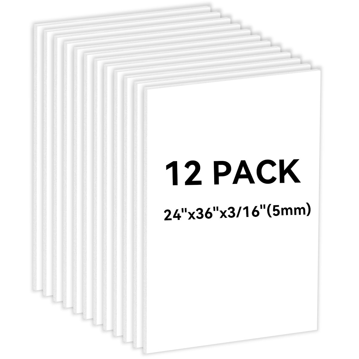 12 weiße Schaumstoffplatten, 61 x 91,4 x 0,5 cm, dreistöckig, Postertafel für Kunst, Handwerk, Beschilderung, Ausstellungen, Gemälde, Präsentationen und Schulprojekte, leicht, stabil