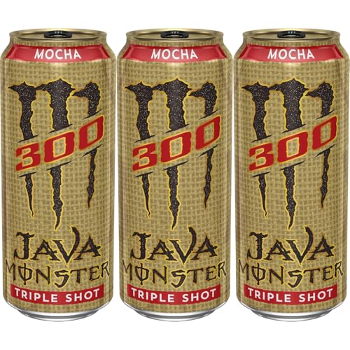 Image of Monster Java 300 Triple Shot Mocha Coffee Drink (Pack Of 3) - 443ml Can By COUGAR | High Caffeine Energy | Rich Mocha Coffee with Chocolate Notes | Ready to Drink Energy Beverage | Boost, Focus & Performance - (Imported-USA)