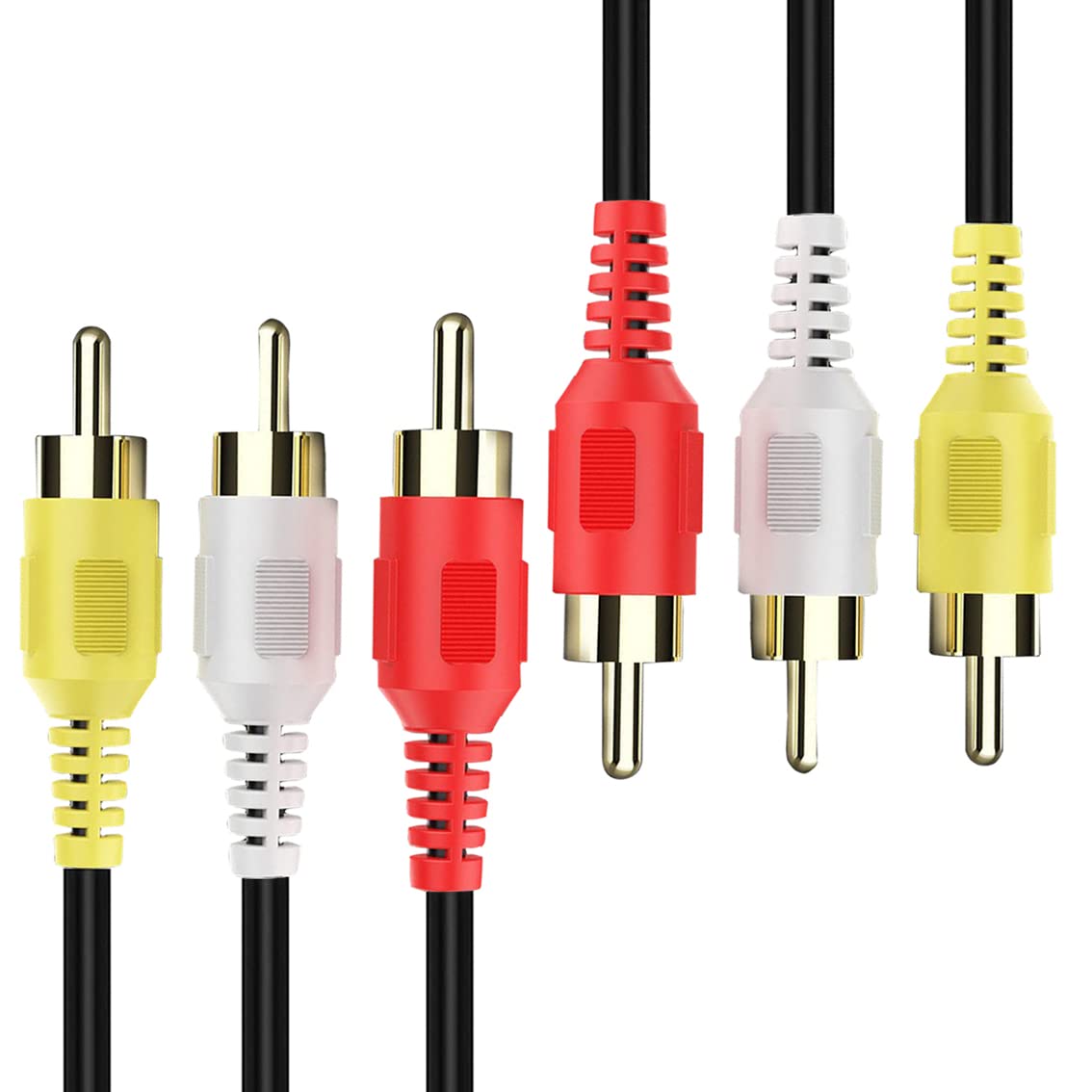 tunghey Audio Video Cable 24K Gold Plated 3RCA to 3RCA Audio Video ...