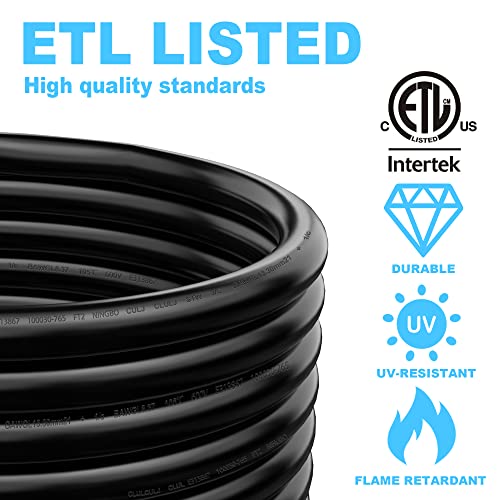 Circlecord 50 Amp 25 Feet Rv/Generator Cord With Locking Connector, Heavy Duty 6/3+8/1 Gauge Stw Wire, 14-50P Male And Ss2-50R Twist Locking Female For Rv Camper And Generator To House, Etl Listed #TOP3