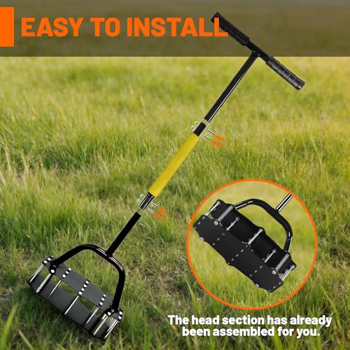 Aerador de césped de pie con 17 púas y base amplia miniatura 2