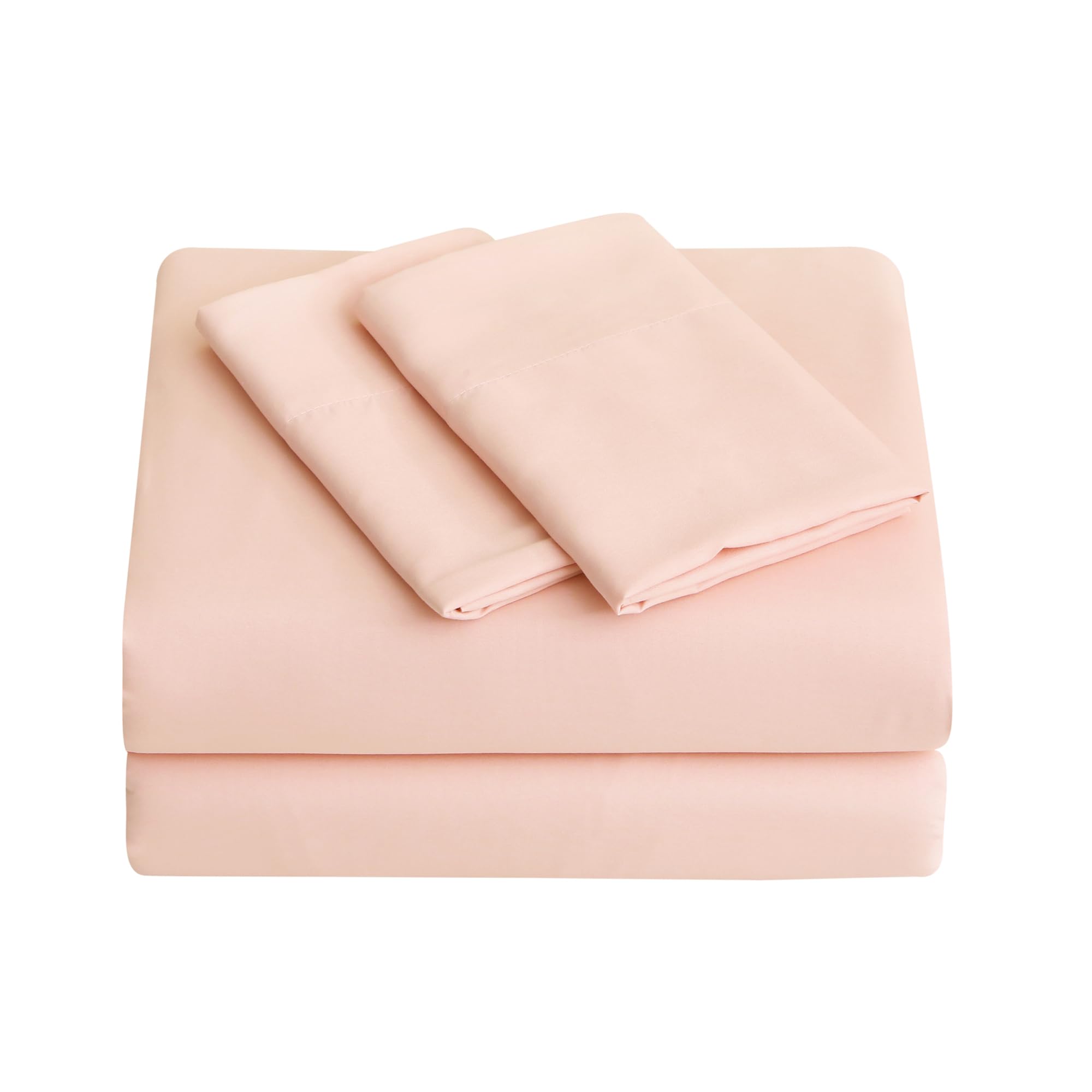 Viviland 4 Pieces Girls Full Sheets Set Kids, Blush Pink Bed Sheets