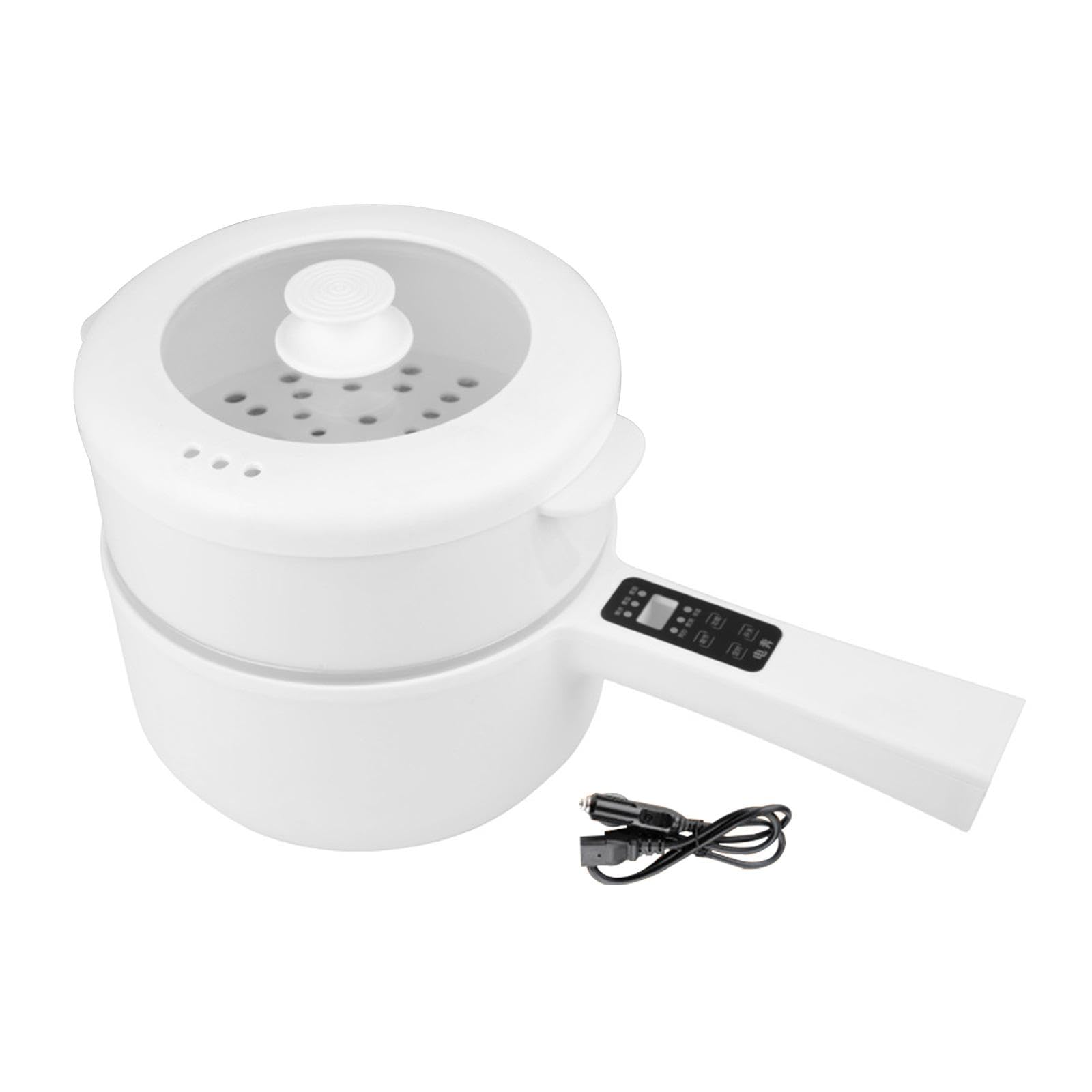 Merishopp Electric Cooker Wok Nonstick Electric Skillet for Porridge Noodles Eggs 230W Digital Display-image-37