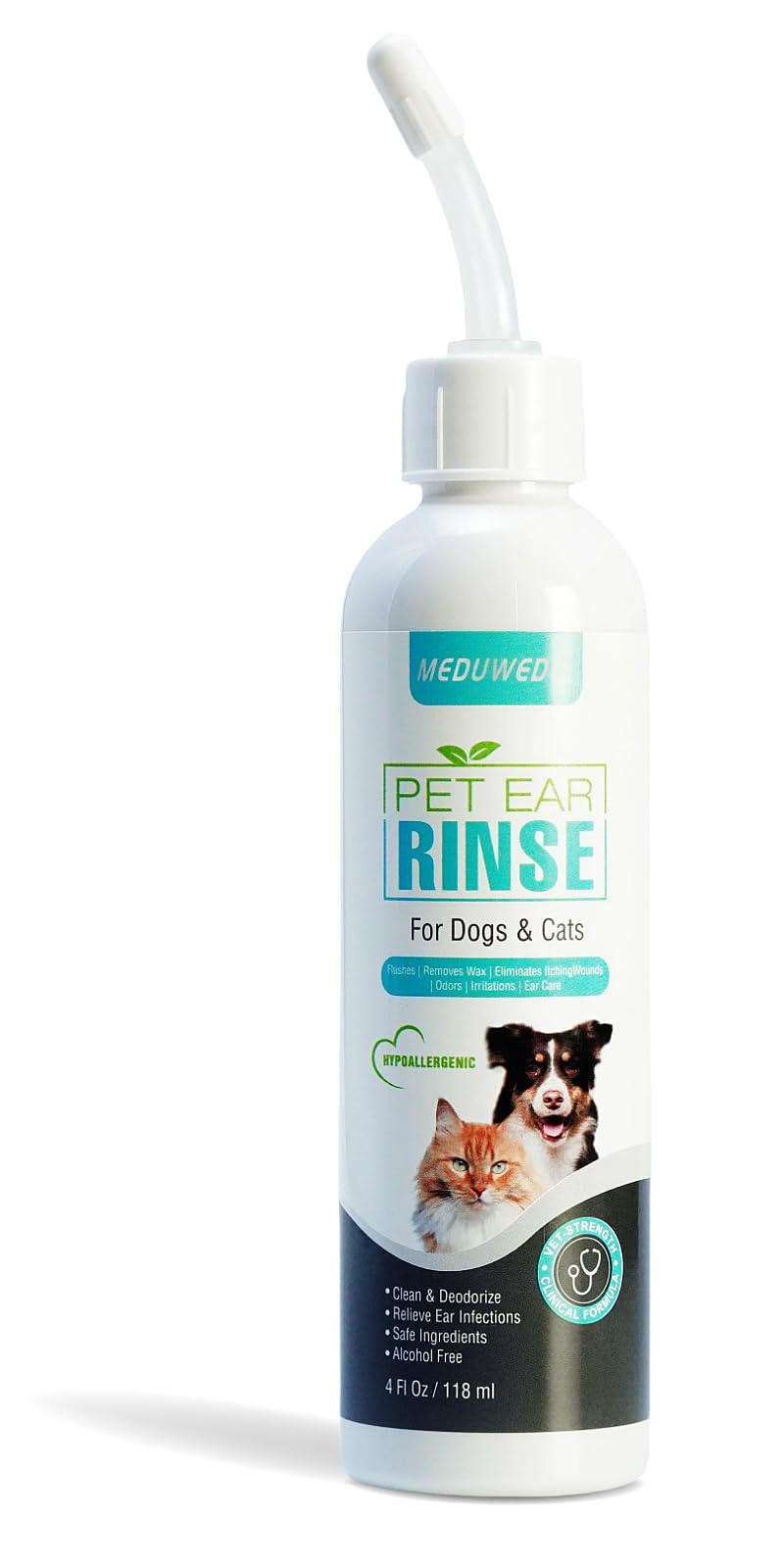Dog Ear Cleaner, Dog Ear Care Liquid, Dog and Cat Ear Cleaner to Eliminates Ear Odour, Dirt and Debris Pet Ear Cleaner Solution,Remove Wax, Dirt & Stop Smelly, Itchy, Non-Irritating, 4 Fl oz