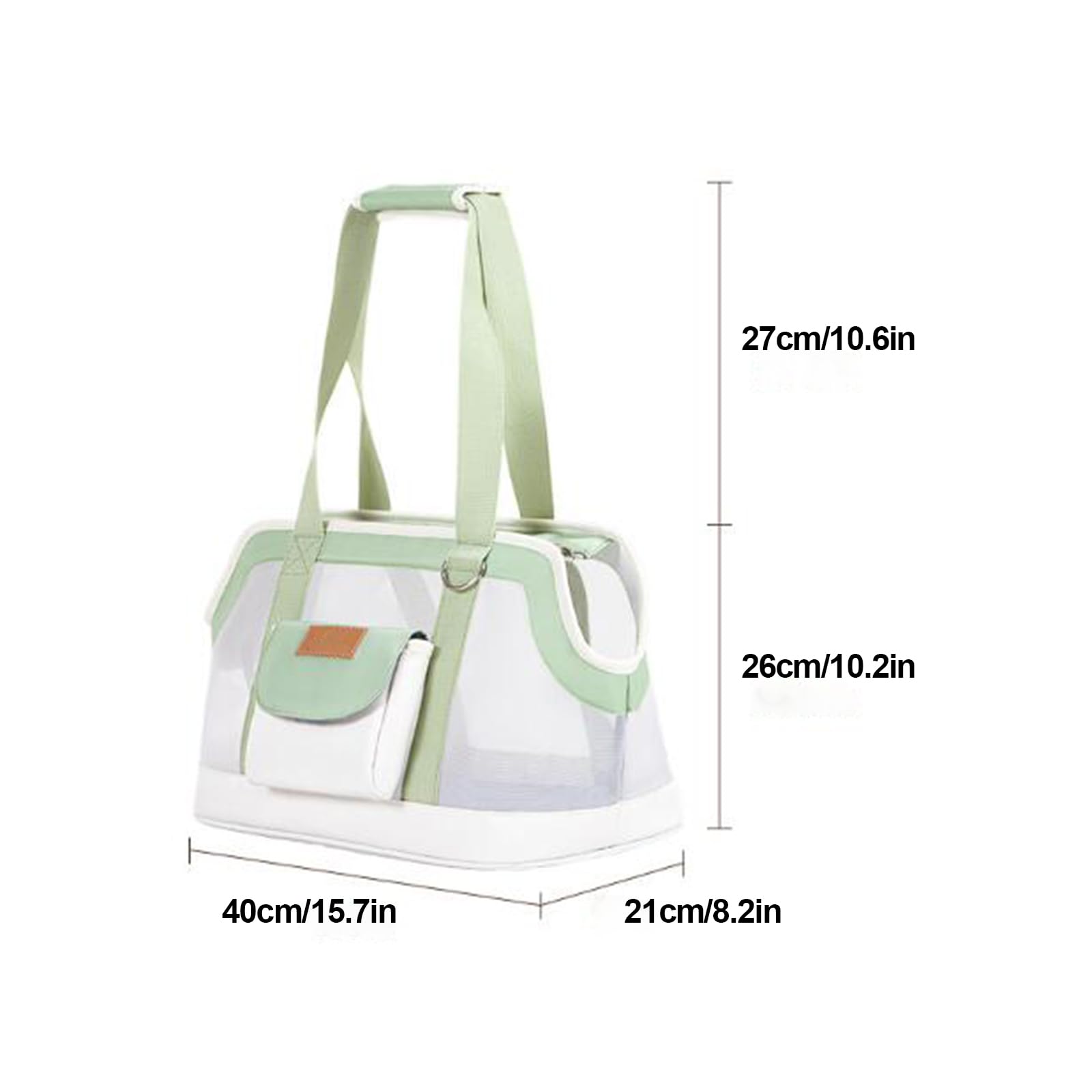 Verde,Trasportino per Cani E Gatti, Trasportino Portabile per Gatti Cani, Traspirante Trasportino Estivo Portatile for Animali Domestici, Borsa A Tracolla
