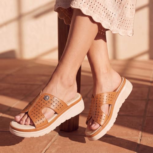 Image of YOHO SDL 111 Slides for Women | Orthopedic & Soft Sandal for Ladies | Fancy Slippers /Chappal For Girls | Stylish Heeled Wedhes for Everyday Wear