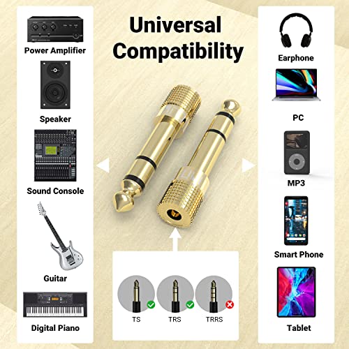 Cubilux adaptador audio 6.35mm a 3.5mm 6-pack miniatura 4