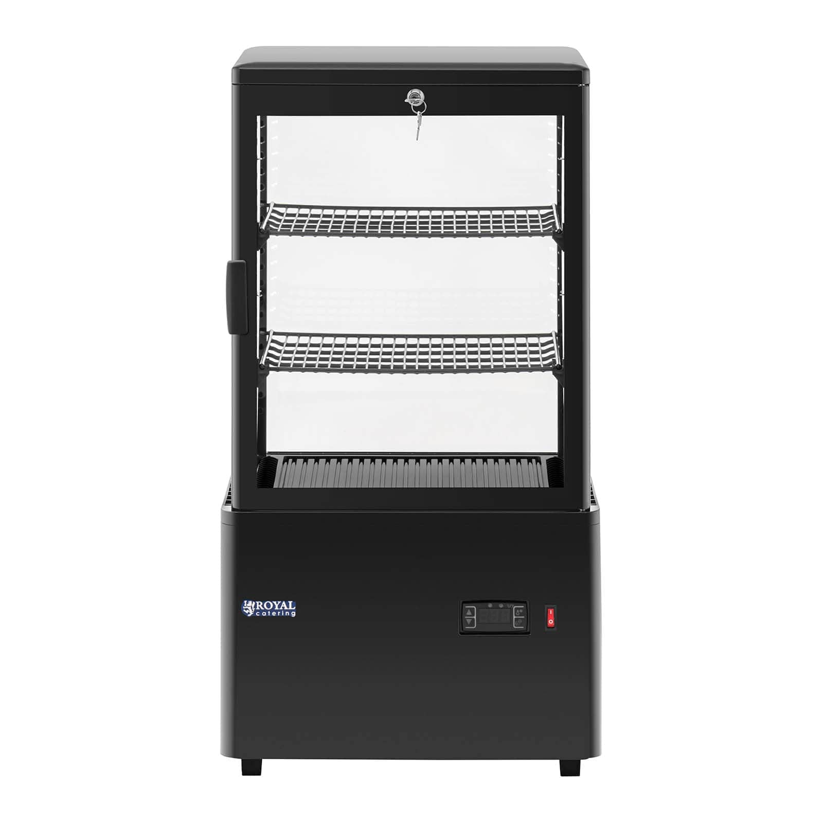 Royal Catering Vitrina Refrigerada Para Hostelería RCCC-58-BT (Capacidad: 58 L, Temperatura: 0-12 °C, Con 3 niveles e iluminación LED)