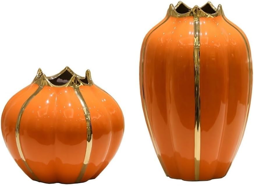 Vase en céramique lot de 2 pour décoration de table et meuble TV moderne