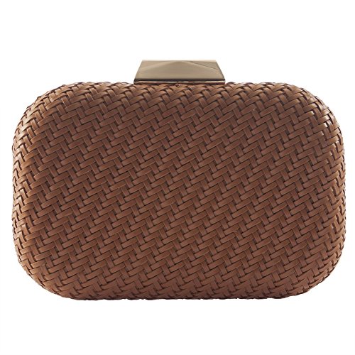 Sac d'embrayage Briosa Théodora cuir brun pochette main femme chic