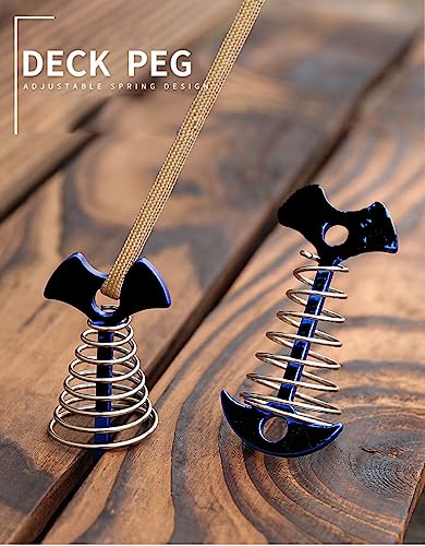 zalati Tent Stakes 10pcs Deck Plank Board Windproof Aluminum Deck Tie Down Spring Anchor Pegs for Camping Hiking Outdoor Timber Deck Plank - Image 4