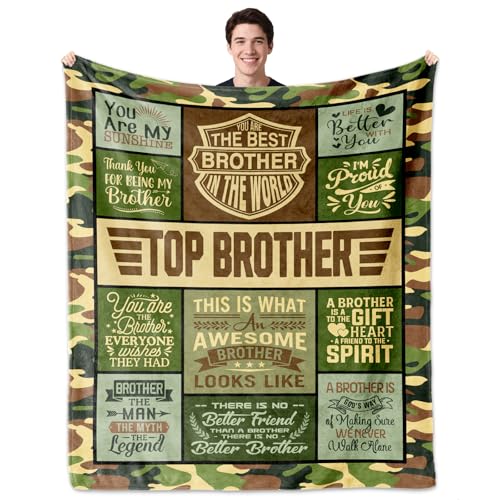 PZLSIEU Brother Gifts from Sister Big Brother Gift Blanket 60x50 Gifts for Brothers Brothers Gift Ideas for Birthday Fathers Day Christmas Graduation Wedding to My Brothers Throw Blanket