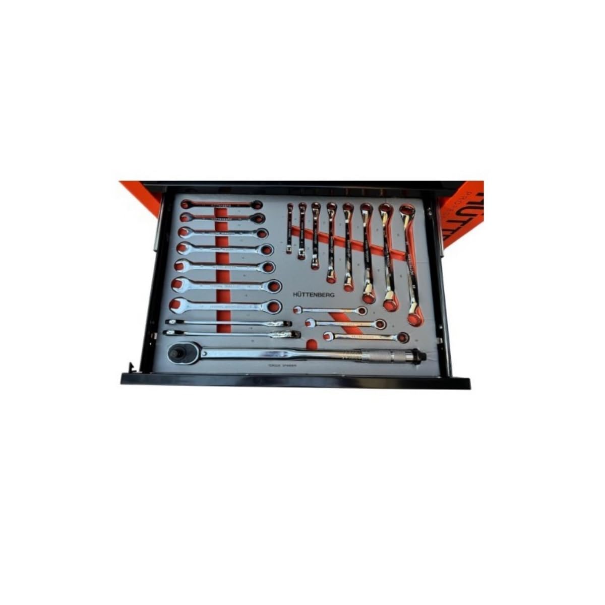 GrecoShop Carrello Porta Attrezzi con Utensili, 7 Cassetti con Organizer, Carrello Officina Professionale con Ruote, Struttura Robusta per Meccanici e Fai da Te con Chiave Dinamometrica 1/2"