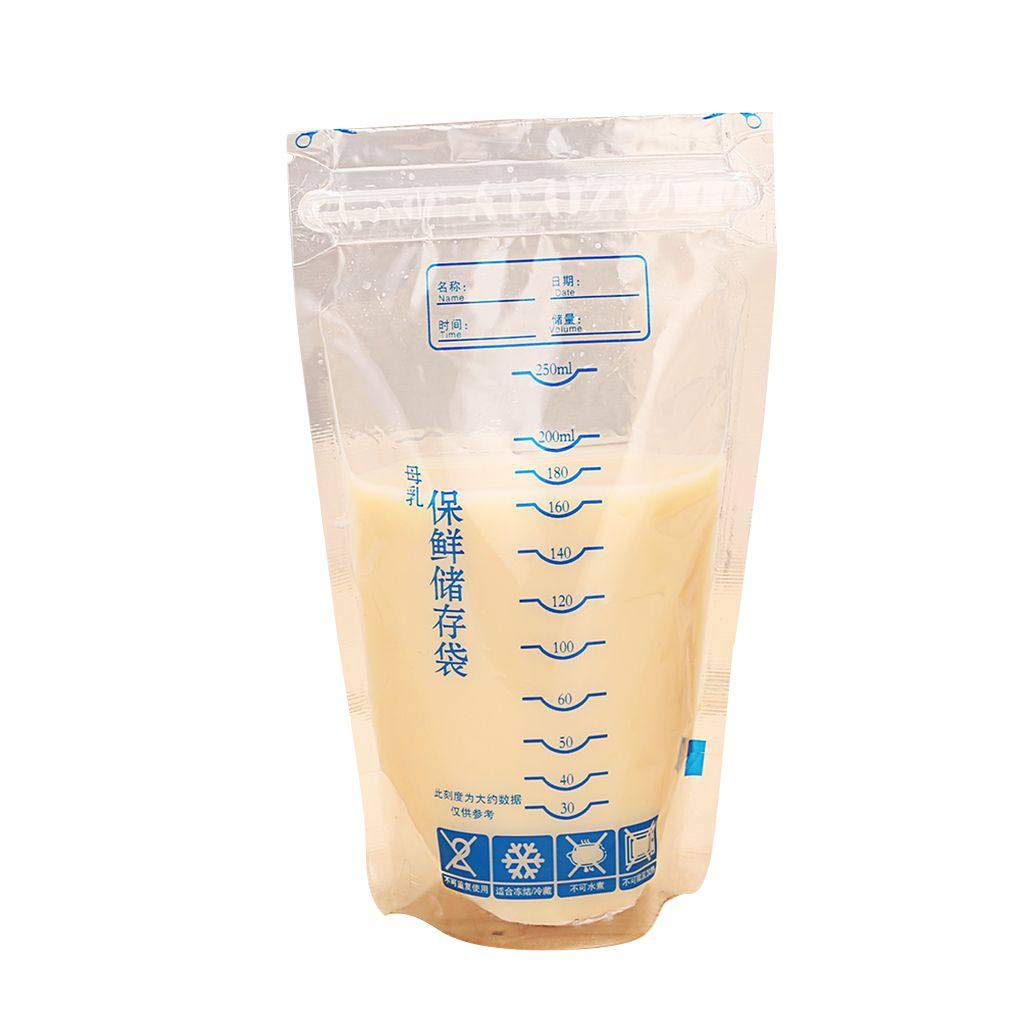 Deinbe 50pcs/100pcs Breast Nursing Milk Storage Freezing Bag Baby Feeding Pouch Infant Food Seal Bag 250ml