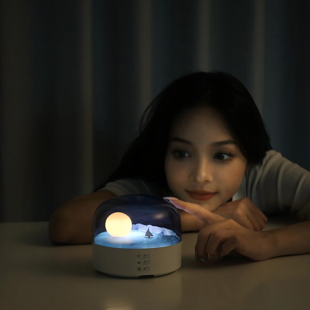 Amazon.co.jp : ANJOGIFT エレガント 月 海 雪山 LED ナイトライト