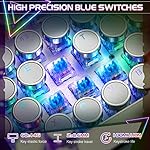 Typewriter Style Mechanical Gaming Keyboard RGB Backlit Wired with Blue Switch Retro Round Keycap 104 Keys Keyboard (White 104 Keys RGB) - Image 3