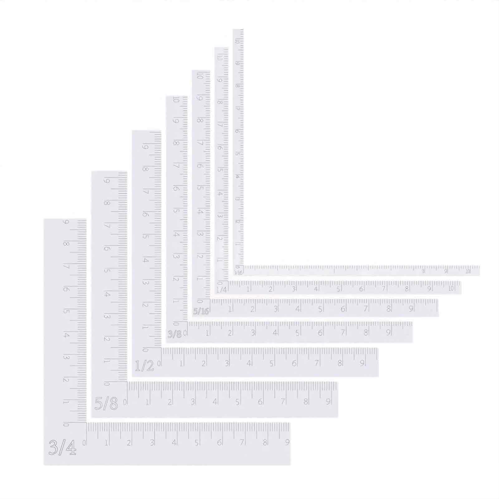Pidodou 7Pcs Acrylic L-Shaped Positioning Ruler Set With Centimeter Scale For Card Making Scrapbooking Paper Crafting And Offset Border Alignment Tools [Object Object]