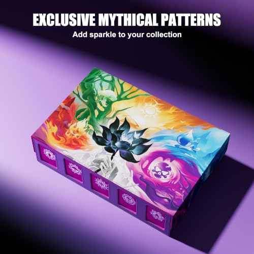 Image of Kabinka 5 Row MTG Card Storage Box with Commander Display and Art Printing | 3900+ Trading Card Deck Box for MTG Sport Cards, 5 Top Loaders, 5 Stoppers, 48 Dividers,1 Dice Tray (Art)