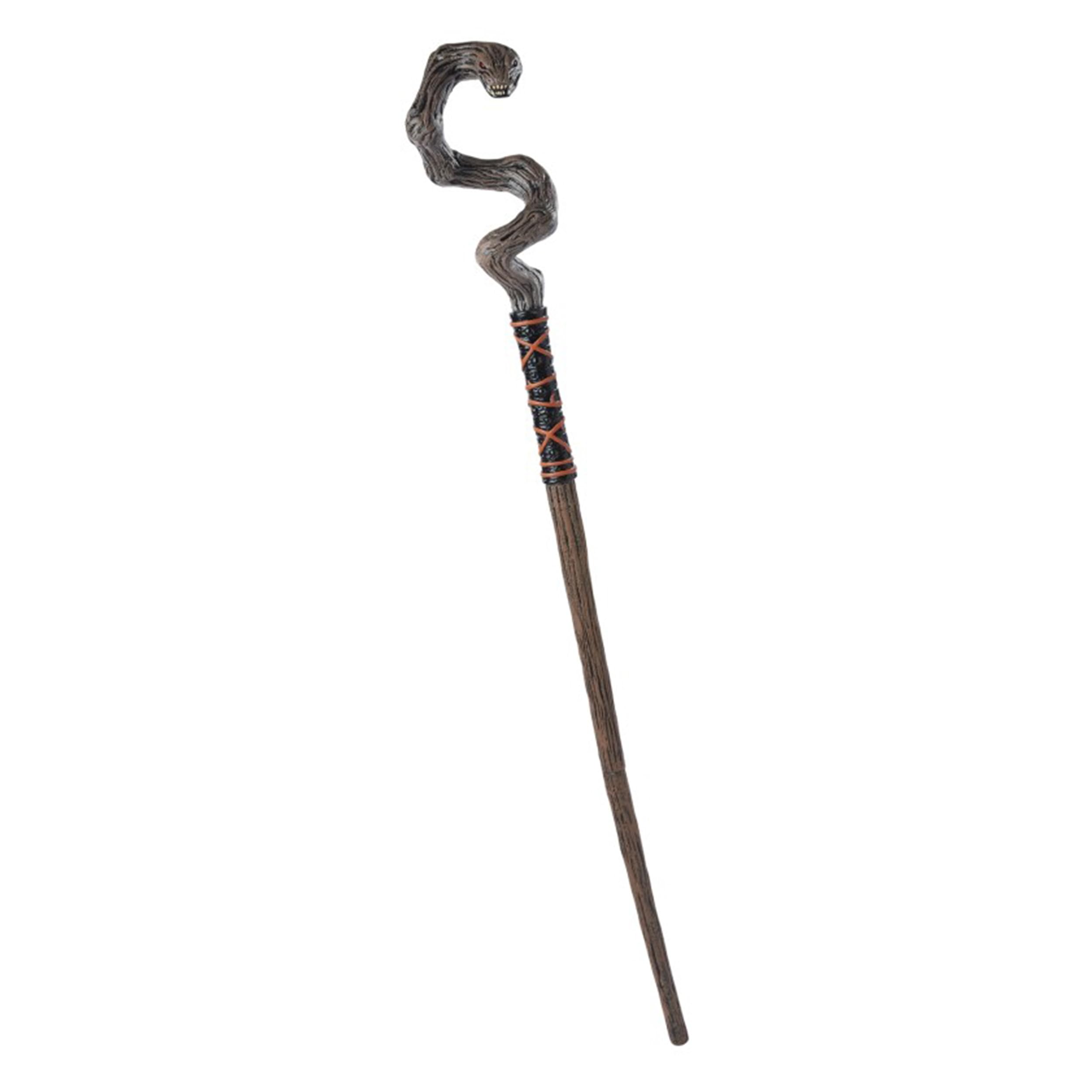 Chaks - 4-Piece Snake Wand with Snake Head, Costume Accessories for Halloween, Carnival & Fantasy