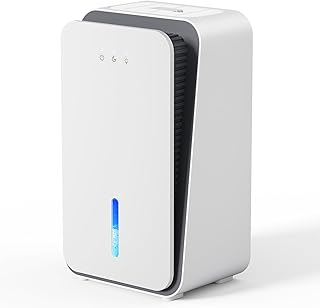 Dehumidifier for Home, 1000 sq.ft Dehumidifier with Auto Shut Off, 7-Color LED Light Built-in Aromatherapy Diffuser, Ultra-Quiet Dehumidifiers for Bedroom, Bathroom, Basement (Pale White)