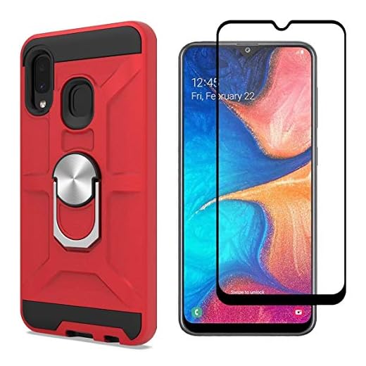 Cuoqing Funda Samsung Galaxy A40, Fundas A40, con Película Protectora, 360 Grados Proteccion Hard PC y Silicona TPU Carcasa Antigolpes Case para Samsung Galaxy A40(Rojo)