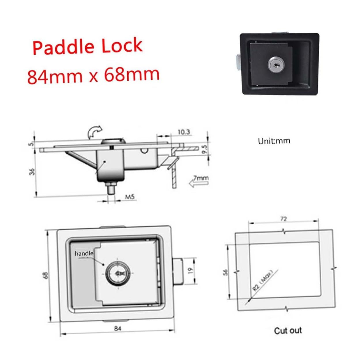 Mobestech Caja De 4 Piezas cerraduras de Gancho Compartimentos para la Parte Trasera del Coche Accesorios para remolques Camiones camión RV Accesorios de Coche cerraduras de Paleta antirrobo