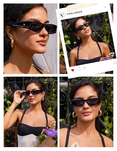 VANLINKER Trendy Rave Y2K Polarized Rectangle Sunglasses for Women Men 2025 Fashion Designer Shades VL98613