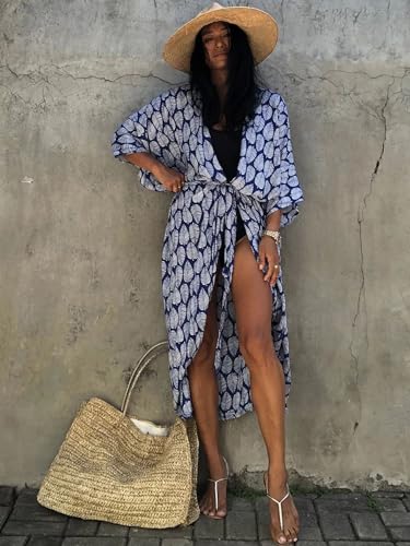 Image of Kaftan Dresses for Women Plus Size Summer Beach Dress with Print and Swim Cover Ups
