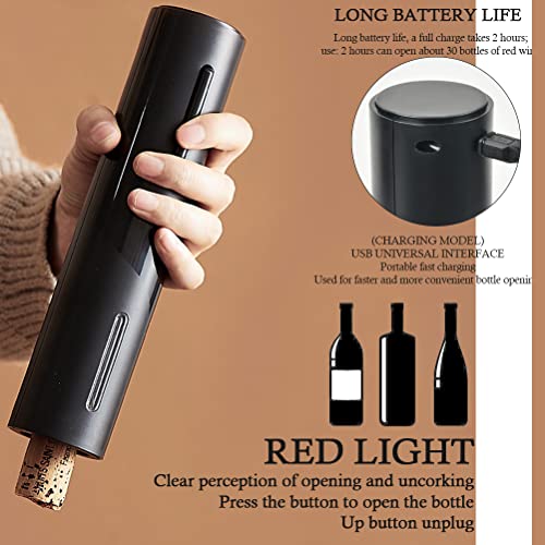Foccts Electric Wine Opener, Battery Operated Wine Bottle Opener, Wine Pourer And Foil Cutter, Automatic Corkscrew Wine Opener With Vacuum Stopper For Kitchen, Home, Bar, Restaurant, Wine Lovers #TOP6