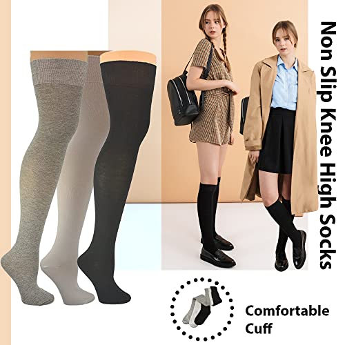 Sierra Socks Women’s Cotton Thigh High Socks – Stay-Up Comfort Cuff, Soft & Breathable3