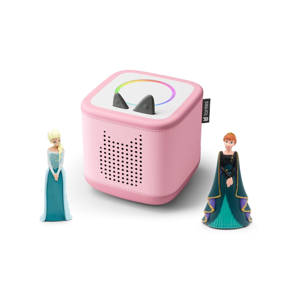 tonies Toniebox 2 Bundle Incl. 2 Eiskönigin, Frozen, ELSA + Anna, Pink, Audioplayer für Hörbücher, Lieder, Einschlafen und Tonieplay für Kinder