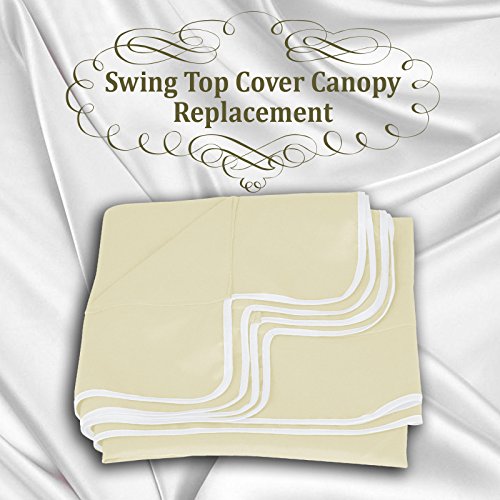 Benefitusa Canopy Only Patio Outdoor 77"X43" Swing Canopy Replacement Porch Top Cover Seat Furniture (Ecru) #TOP2