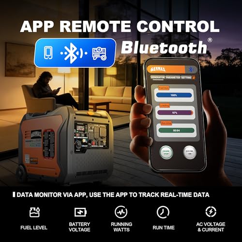 Image of GENMAX 8000w Tri-Fuel Inverter Generator(2026Model) Features2Wire Auto Start /Stop,bluetooth APP Control,CO Sensor,Digital Display&50A Outlet-Ideal for Home Backup&Camping,EPA Compliant(GM8000iETC)