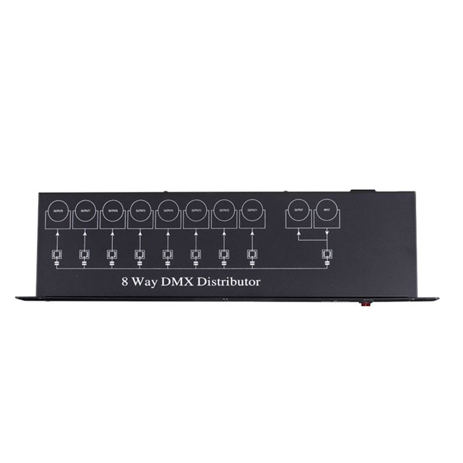 Controller per luci da palcoscenico professionale DMX512 Splitter per amplificatore di segnale luminoso Distributore DMX a 8 vie per apparecchiature da palcoscenico