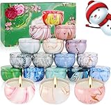 QIKKOP 16PCS Velas Aromaticas : 100% Cera de Soja Pura(Por Lata 2.5OZ), Velas para Recuerdos, Aromaterapia, Alivio Del...