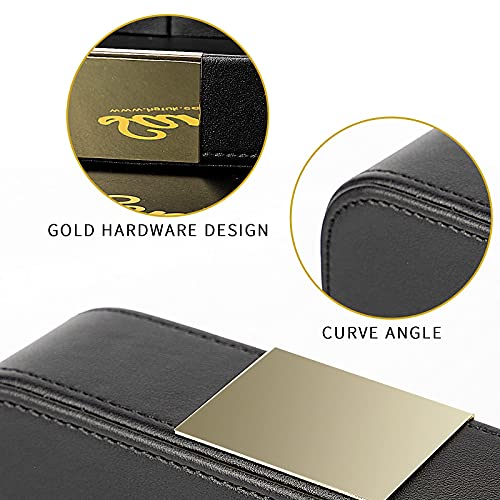 Sanzie Luxury Leather Tray Desktop Storage Catchall Organizer Decorative Tray For Entryway Table To Hold Jewelry Watch Cosmetics Keys Phone Wallet Home & Office Accessories (Black) #TOP4