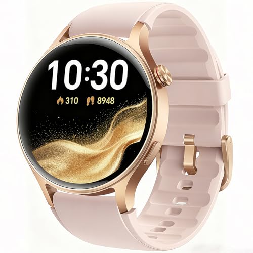 Montre Connectée Femme Homme avec Appel Bluetooth- 1,32' Smartwatch AMOLED pour Android iOS, Montre...